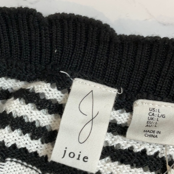 Joie NWT Black White Crochet Knit Sleeveless Midi Dress Size Large - Picture 10 of 10